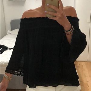 Black off the shoulders top